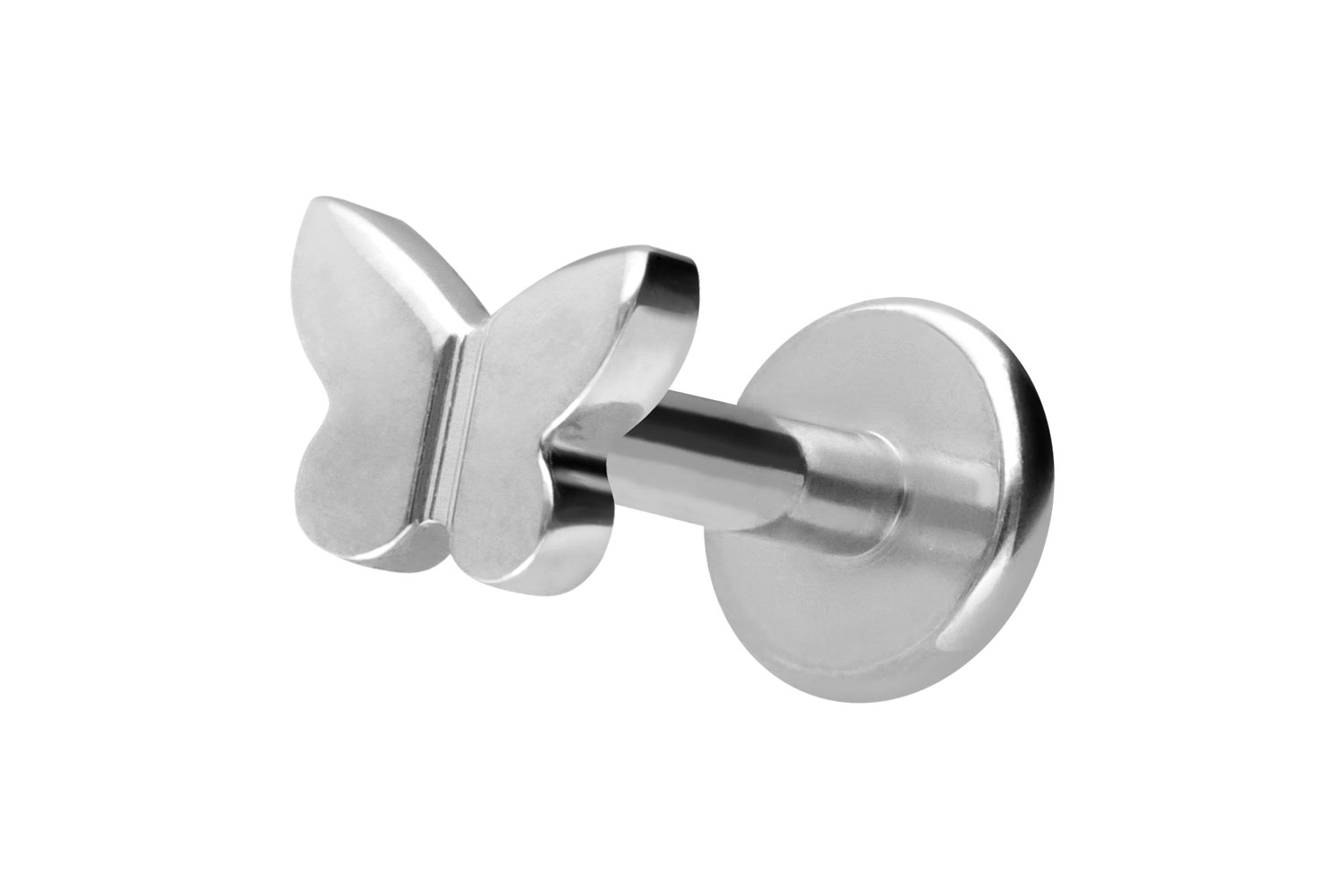 Titan Labret Piercing mit Innengewinde SCHMETTERLING